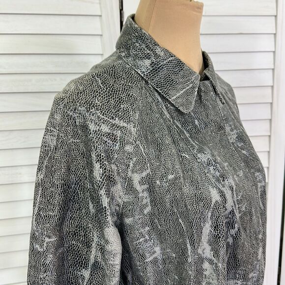 Chico's Gray Jacket Size 1 (8) Peter Pan Collar - Picture 5 of 11
